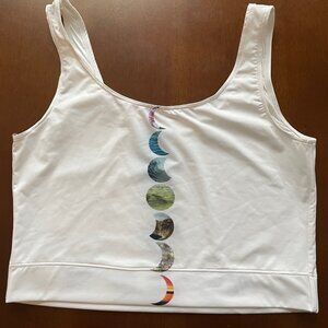 Yoga Workout Cropped Sports Tank Top Moon Phase 79% recycled polyester